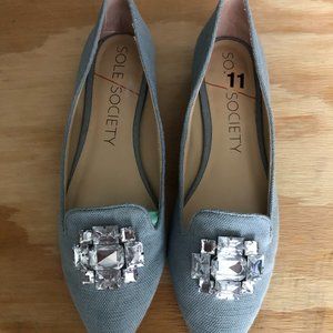 Sole Society Libry Crystal Embellished Flat
